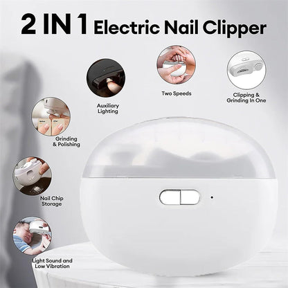 Automatic Electric Nail Clipper 2-in-1 Nail Cutting And Polishing